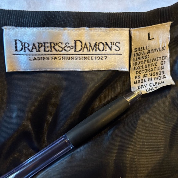 Vintage 90s Draper's & Damon's Women’s L Patchwork Jacket Christmas Cardigan - Picture 3 of 12